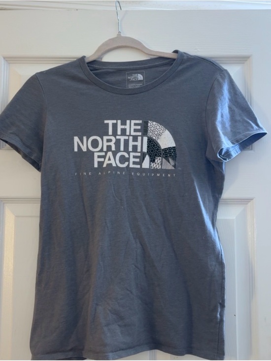The North Face Tops - The North Face Women's Short Sleeve Logo Tee - Charcoal Gray with White Logo